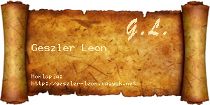 Geszler Leon névjegykártya